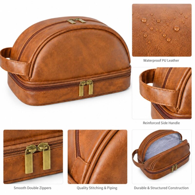 Custom Retro Waterproof Large Capacity Toiletry Bag - 2