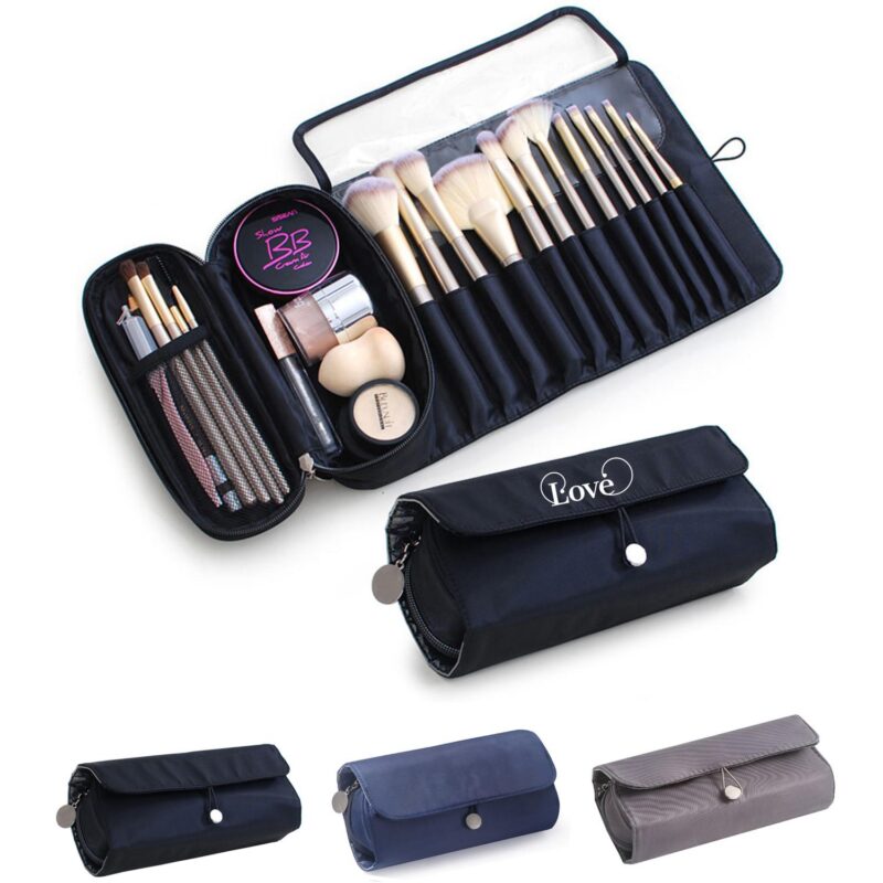 Custom Roll-Up Makeup Organizer Bag Toiletry Bag