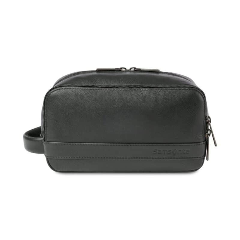 Custom Samsonite Leather Toiletry Bag - Black - 1
