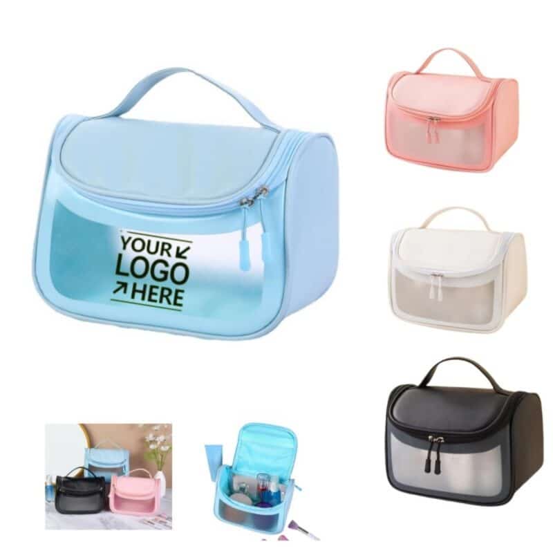 Custom Semi-Transparent Water-Resistant Travel Toiletry Bag