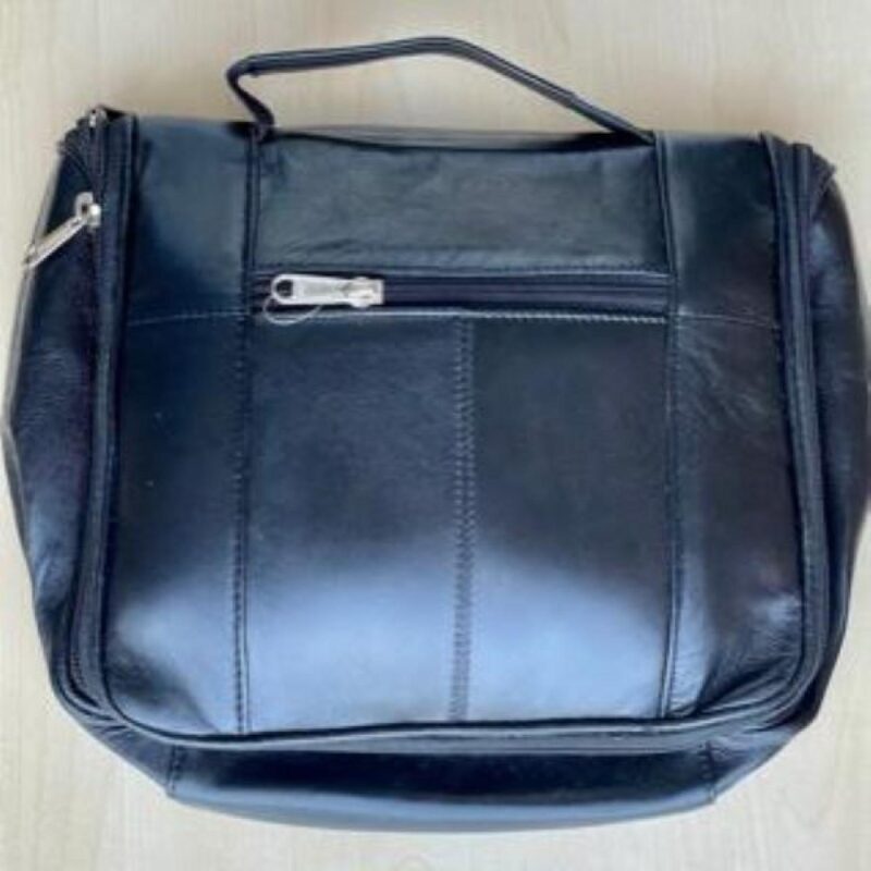 Custom Sheep Leather Zip Around Travel Dopp Kit