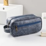 Custom Soft PU Leather Zipped Travel Toiletry Bag - 5