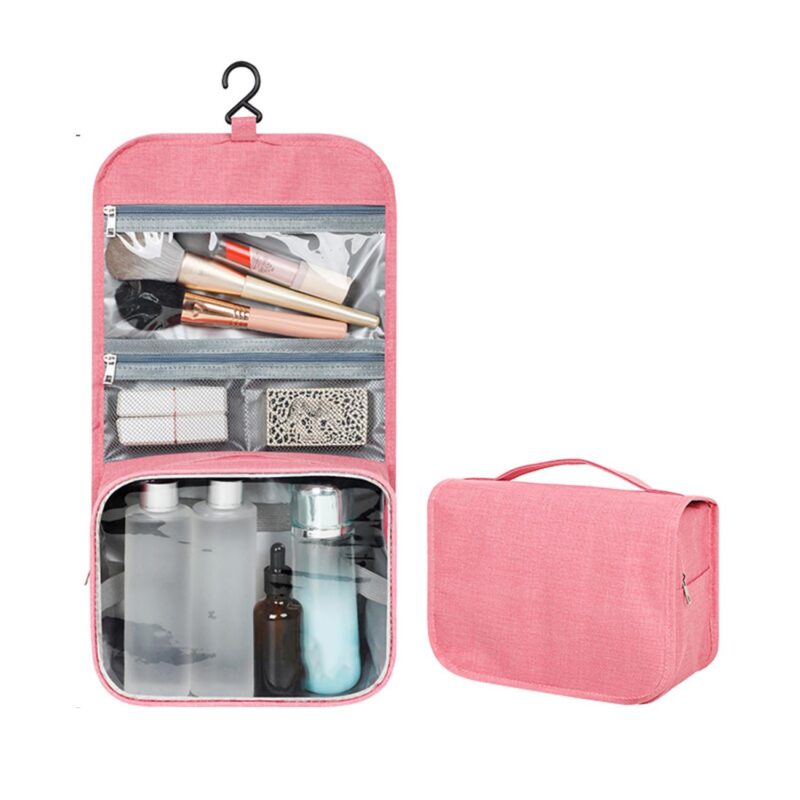 Custom Solid Color Foldable Portable Hanging Toiletry Bag - 2