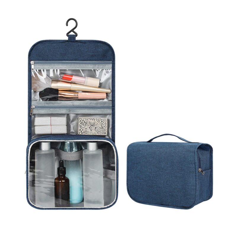 Custom Solid Color Foldable Portable Hanging Toiletry Bag - 5