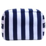Custom Striped Terry Cloth Toiletry Bag with Zipper Closure - 5