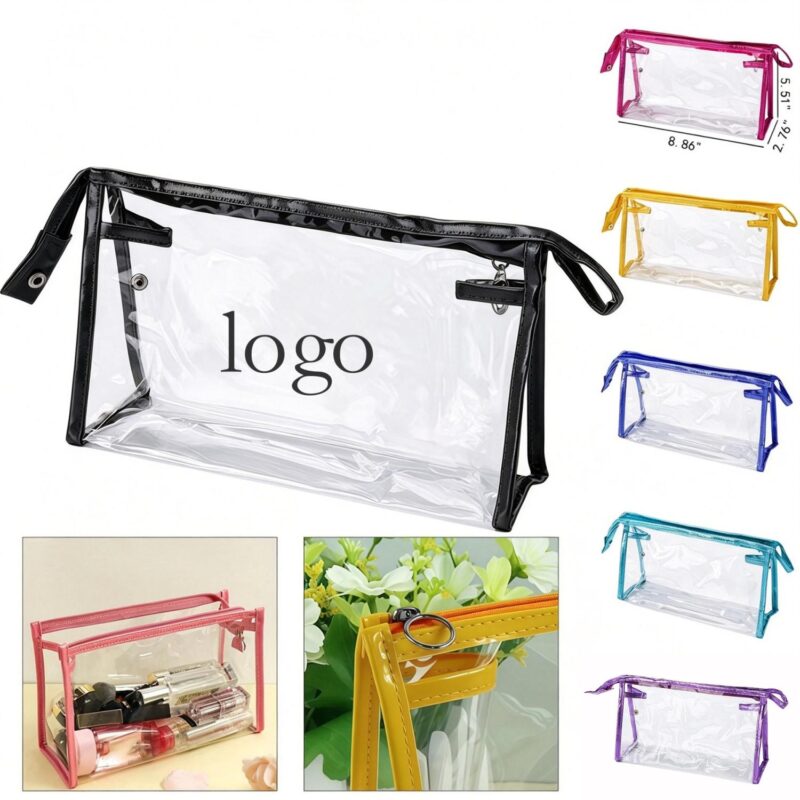Custom Stylish Polyvinyl Chloride Toiletry Bag For Daily Use