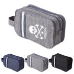 Custom Three-Layer Striped Travel Toiletry Bag