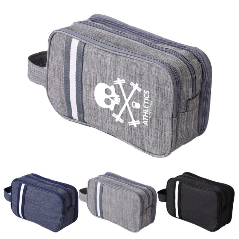 Three-Layer-Striped-Travel-Toiletry-Bag-PW369 Custom Three-Layer Striped Travel Toiletry Bag