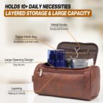 Custom Toiletry Bag Zippered Compartments Metal Hook - 2