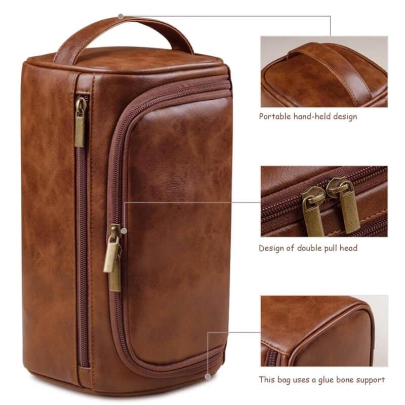 Custom Toiletry Bag Zippered Compartments Metal Hook - 5