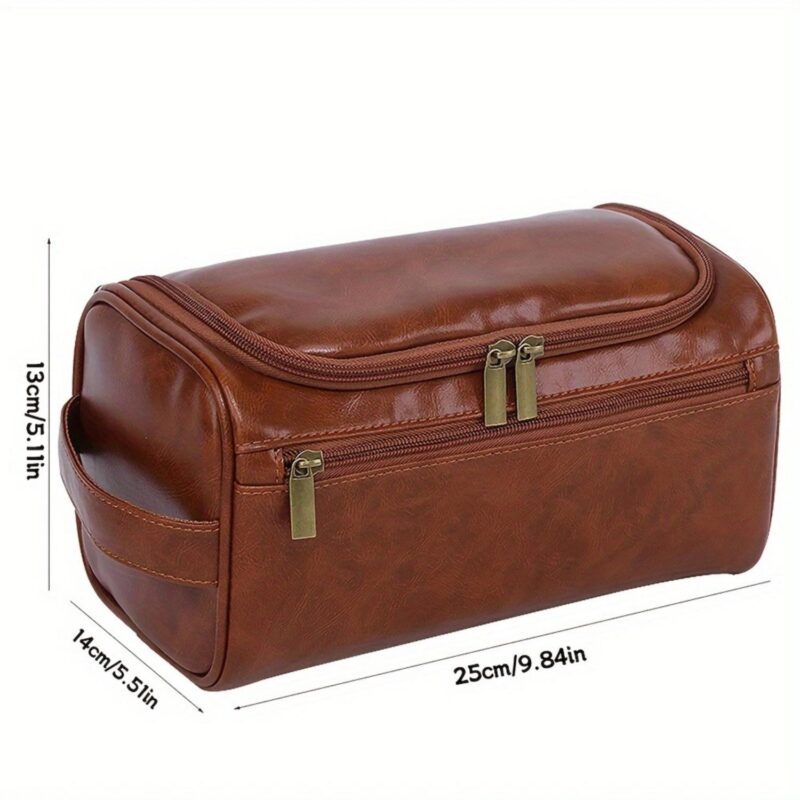 Custom Toiletry Bag Zippered Compartments Metal Hook - 7