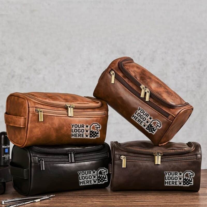 Custom Toiletry Bag Zippered Compartments Metal Hook