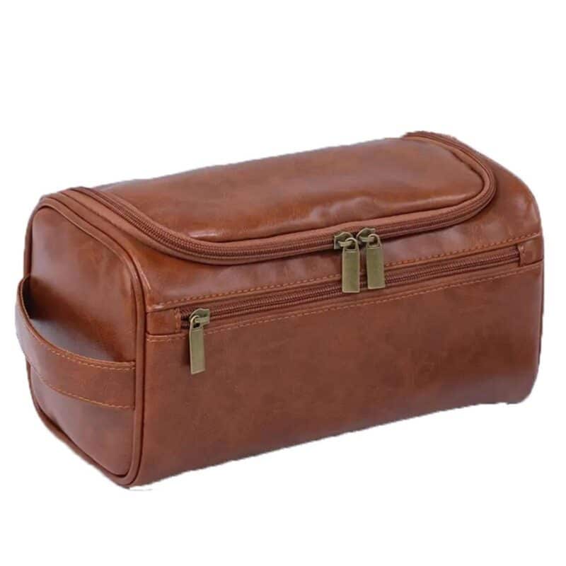 Custom Toiletry Bag Zippered Compartments Metal Hook - 9
