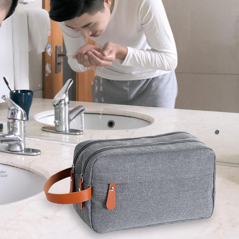 Custom Toiletry Bag for Men Hanging Dopp Kit Water Resistant Shaving Bag Small Toiletry Bag for Traveling - 4