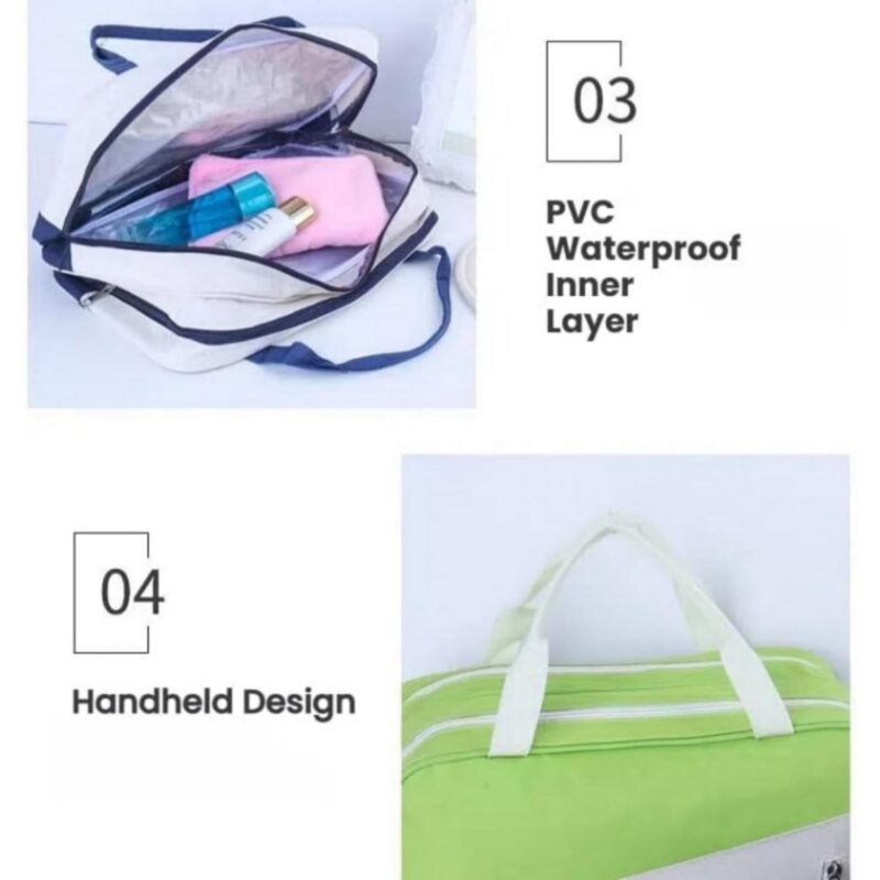 Custom Toiletry Bag with Dual Compartments and Carry Handle - 3