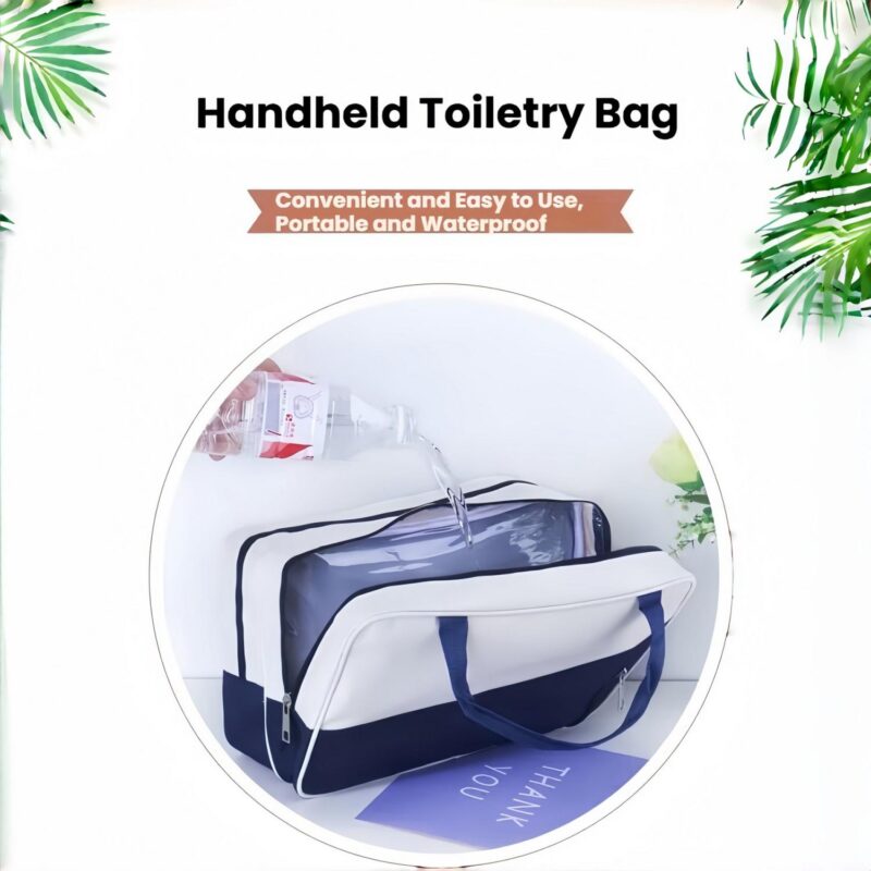 Custom Toiletry Bag with Dual Compartments and Carry Handle - 4