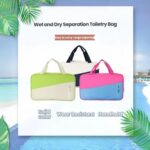 Custom Toiletry Bag with Dual Compartments and Carry Handle - 5