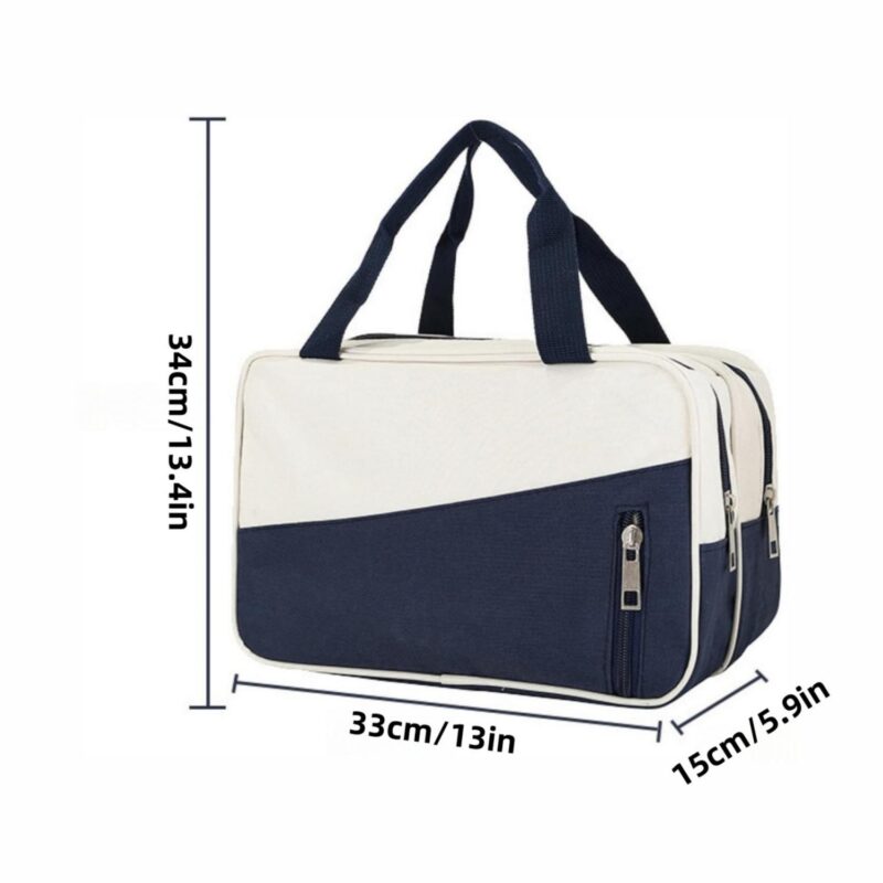 Custom Toiletry Bag with Dual Compartments and Carry Handle - 6
