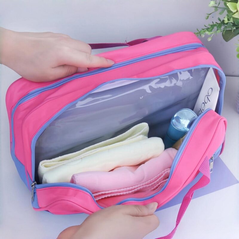 Custom Toiletry Bag with Dual Compartments and Carry Handle - 7