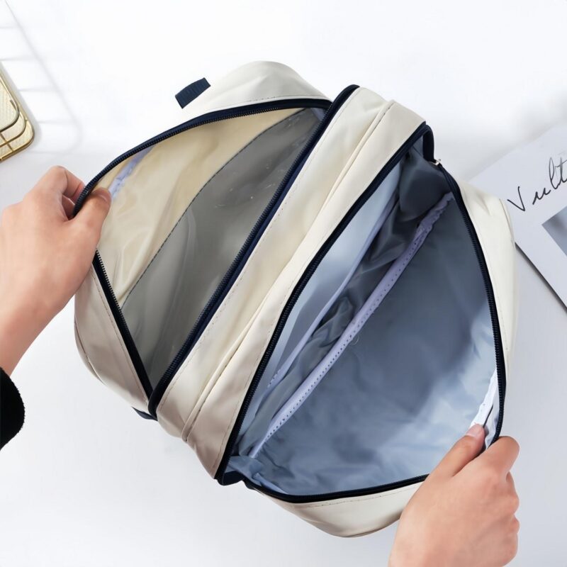 Custom Toiletry Bag with Dual Compartments and Carry Handle - 9