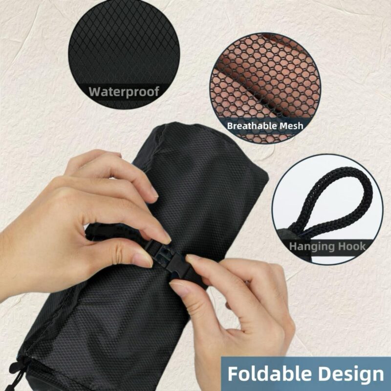 Custom Toiletry Bag with Hanging Loop and Mesh Pockets - 2