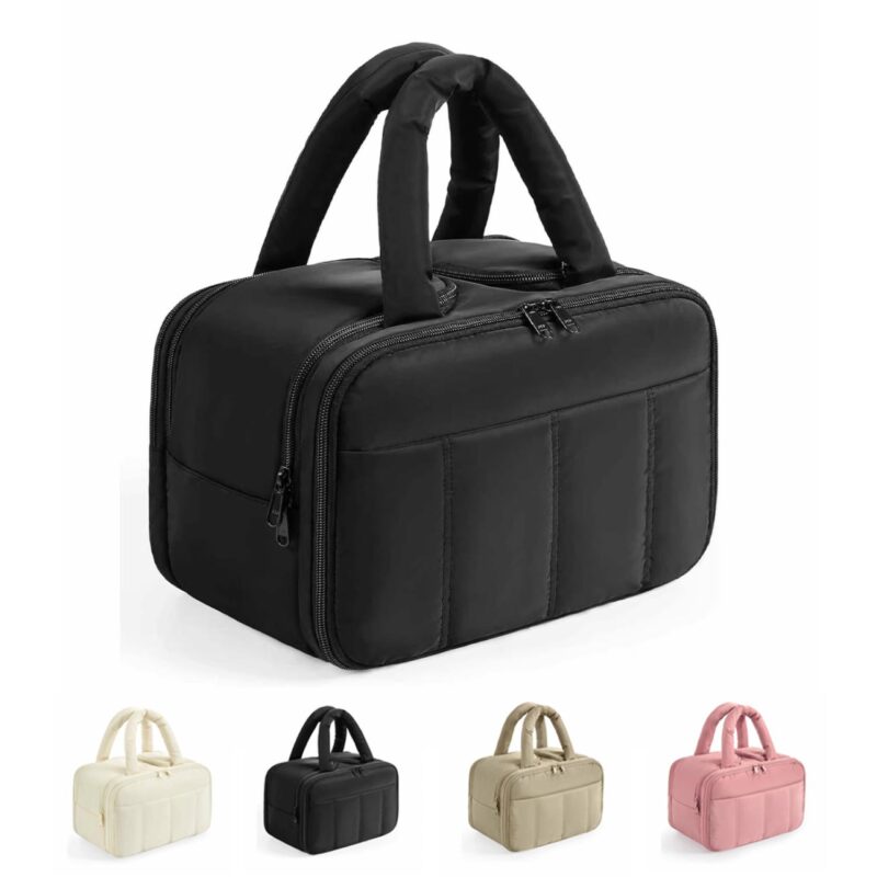 Custom Toiletry Bag with Multiple Compartments and Handle - 1