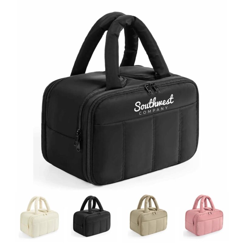 Custom Toiletry Bag with Multiple Compartments and Handle
