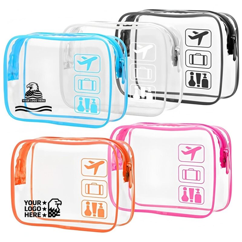 Custom Toiletry Bag with Zipper and Wide Opening