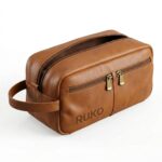 Custom Top Grain Leather Dopp Kit Toiletry Bag with Multiple Pockets