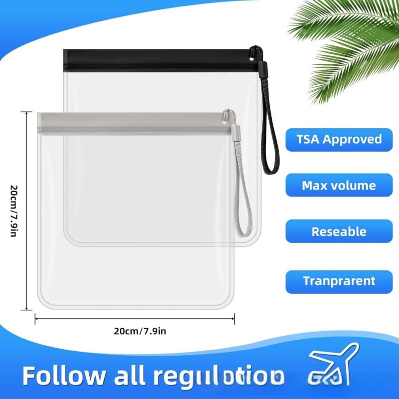 Custom Transparent Aviation Travel Sealed Waterproof Toiletry Bag With Rope - 2