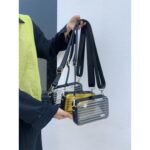 Custom Transparent Hard-Shell Cosmetic/Toiletry Bag - Compact Clutch with PC/Phone Storage / Mini Suitcase - 4