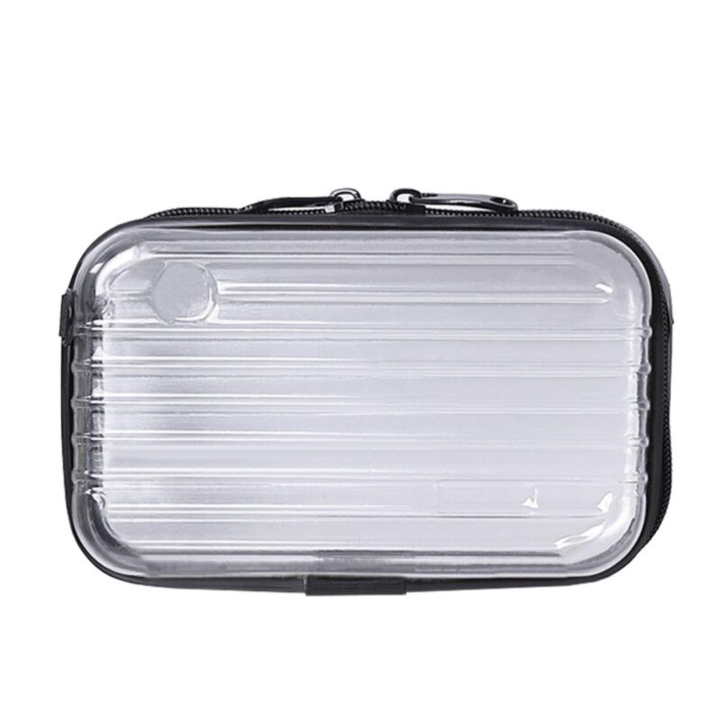 Custom Transparent Hard-Shell Cosmetic/Toiletry Bag - Compact Clutch with PC/Phone Storage / Mini Suitcase - 5