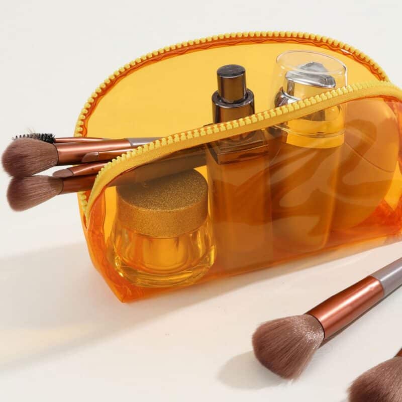 Custom Transparent PVC Toiletry Bag with Zippered Closure - 9