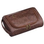 Custom Travel Dopp Kit with Carry Handle Leather Mens - 5