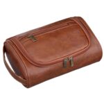 Custom Travel Dopp Kit with Carry Handle Leather Mens - 6