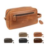 Custom Travel Genuine Leather Toiletry Bag With Handle