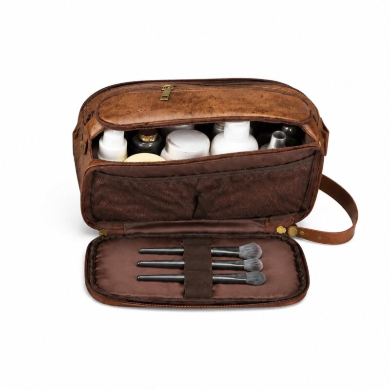 Custom Travel Shaving Dopp Kit PU Leather Wet Dry Bag - 2