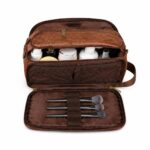 Custom Travel Shaving Dopp Kit PU Leather Wet Dry Bag - 3
