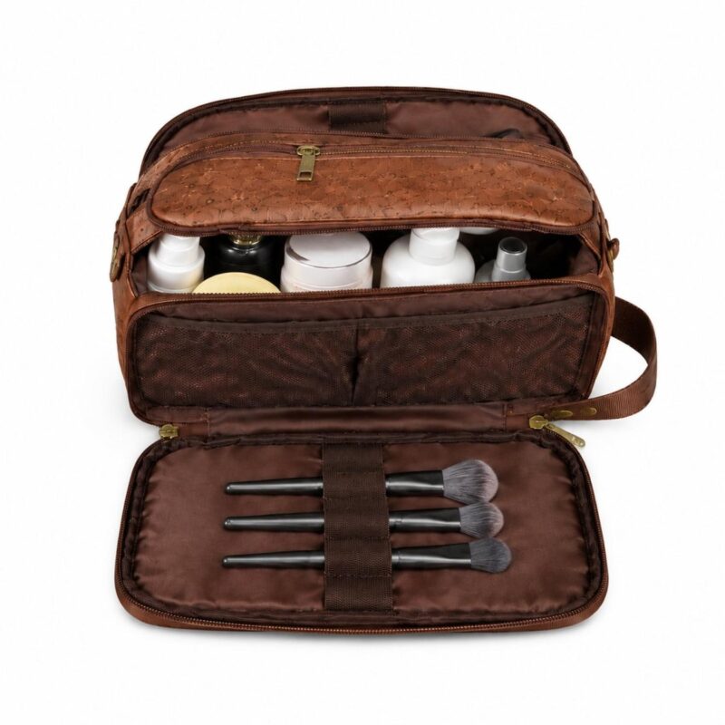Custom Travel Shaving Dopp Kit PU Leather Wet Dry Bag - 3