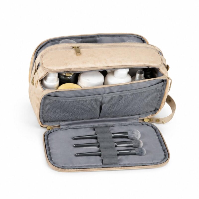 Custom Travel Shaving Dopp Kit PU Leather Wet Dry Bag - 4