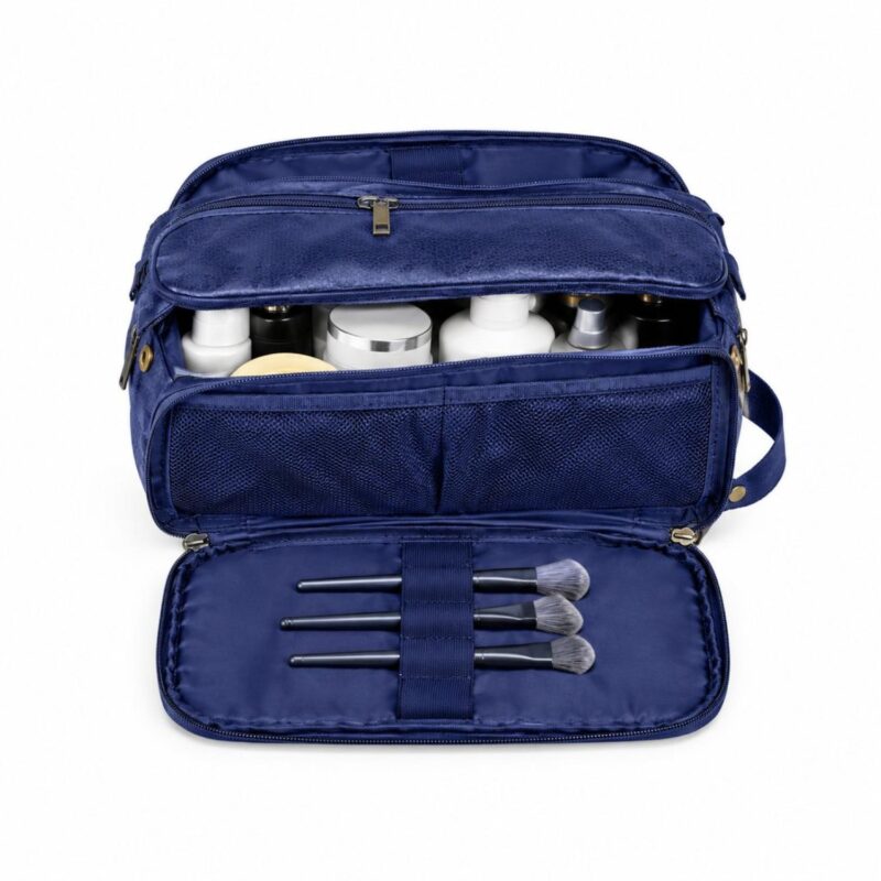 Custom Travel Shaving Dopp Kit PU Leather Wet Dry Bag - 7
