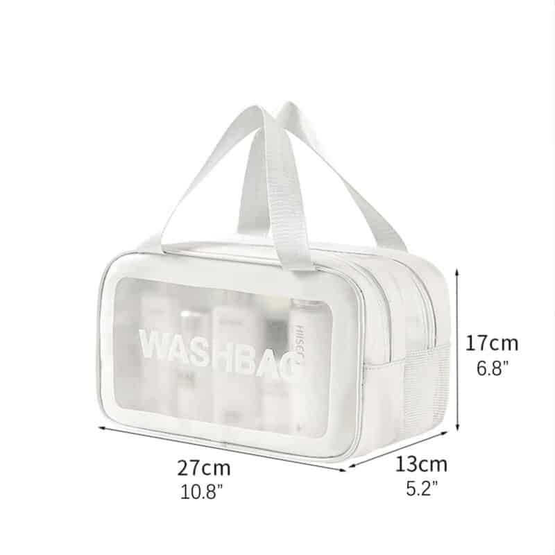 Custom Travel Toiletry Bag Matte Translucent with Handy Handle - 1