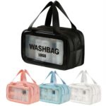 Custom Travel Toiletry Bag Matte Translucent with Handy Handle