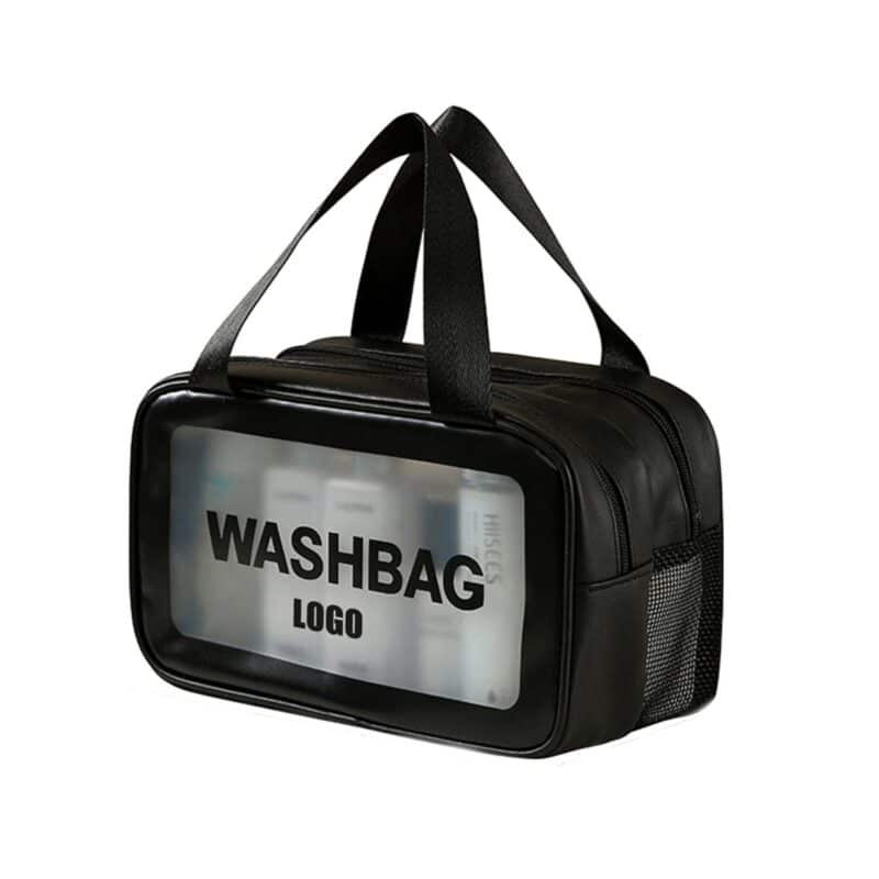 Custom Travel Toiletry Bag Matte Translucent with Handy Handle - 3