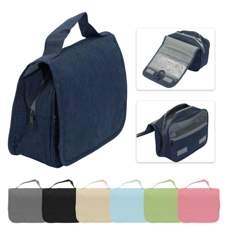 Custom Travel Toiletry Bag with Hanging Hook - 1