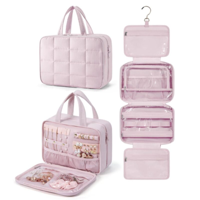 Custom Travel Toiletry Bag with Jewelry Organizer - 1
