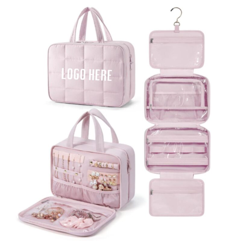 Custom Travel Toiletry Bag with Jewelry Organizer