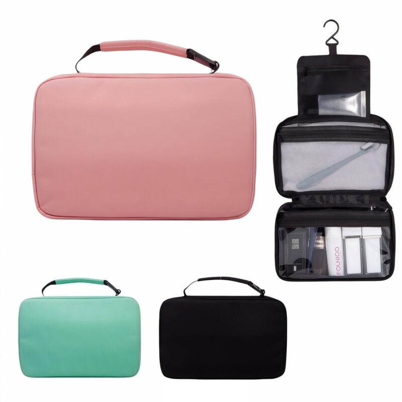 Custom Tri-Fold Hanging Toiletry Bag - 1