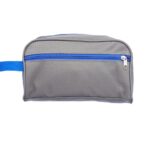 Custom Two-Tone Travel Toiletry Bag W/ Colored Handle & Zipper (10" x 5") - 2