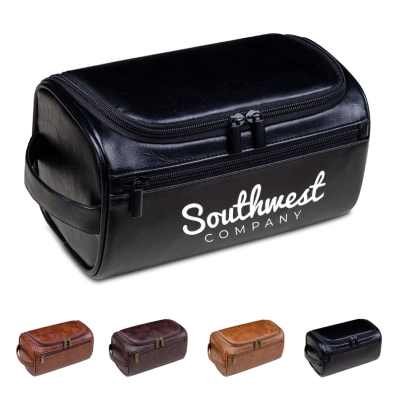 Custom Unisex Leather Toiletry Bag